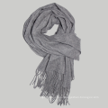 Wool Cashmere Blanded Grey Melange Stock Scarf